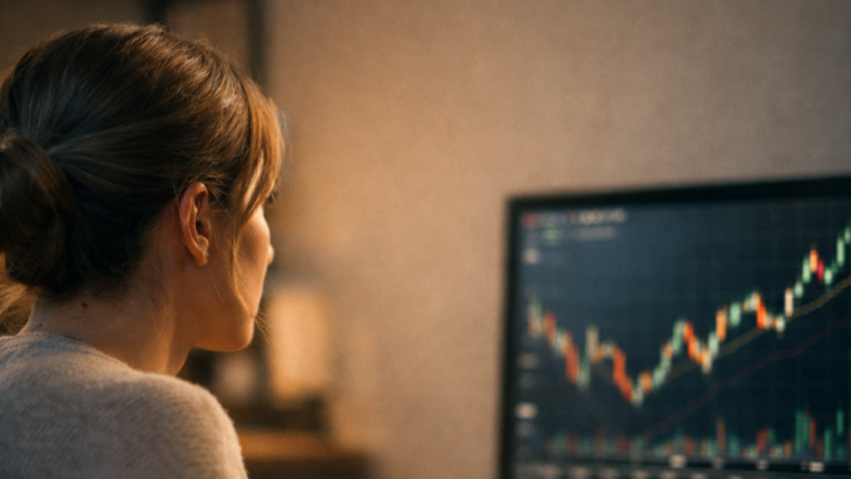 Female trader adjusting stop losses to early
