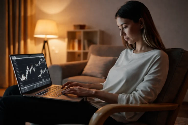 Woman with trading discipline trusting her trading plan.