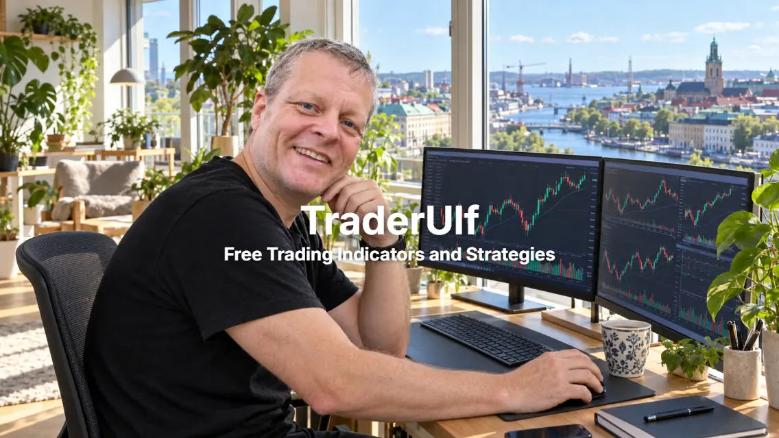 Ulf trading at computer screens in a bright room overlooking Gothenburg, Sweden